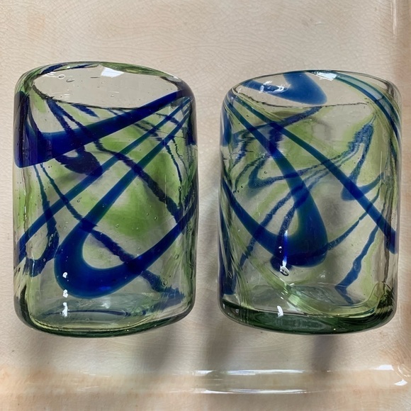 Vintage Hand Blown Glasses Set of 2 - Picture 1 of 3